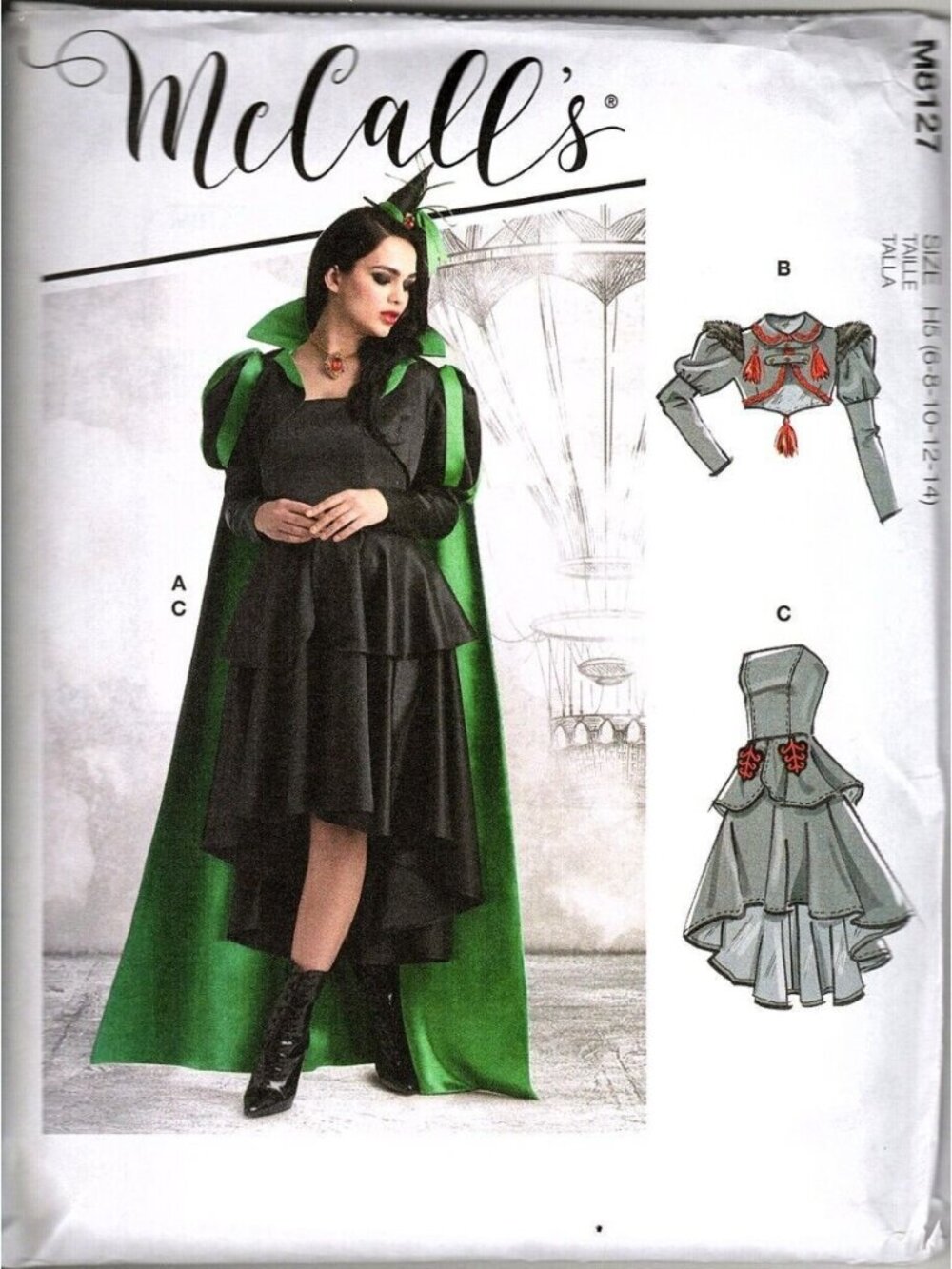 McCalls M8127 Misses 6 to 14 Wizard of Oz Wicked Witch Costume Sewing Pattern